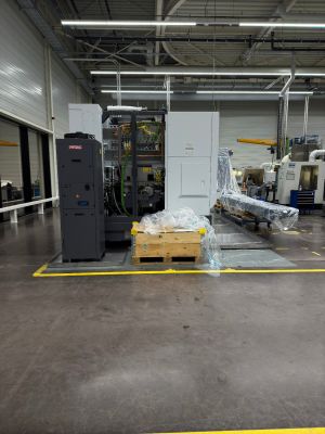Industrial Manufacturing Equipment in a Modern Factory Setting