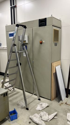 Industrial Equipment Maintenance Room with Tools and Supplies
