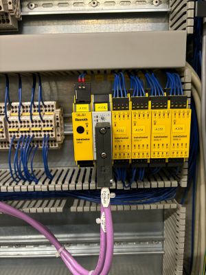 Control Panel with Electrical Components and Wiring for Industrial Systems